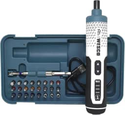 Parafusadeira Elétrica Wesco Home 3.6V WS2001 – Compacta, Recarregável via USB-C, com 27 Acessórios e LED Integrado