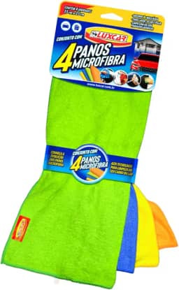 Pano Em Microfibra Conjunto Com 4 Luxcar 35 Cm X 35 Cm