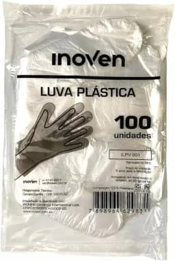 LUVA PLASTICA DESCARTAVEL / 100UN / DESCARPACK