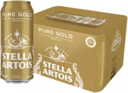 Pack Cerveja Stella Artois Pure Gold Sem Glúten, Lata, 473ml, Caixa 12 unidades