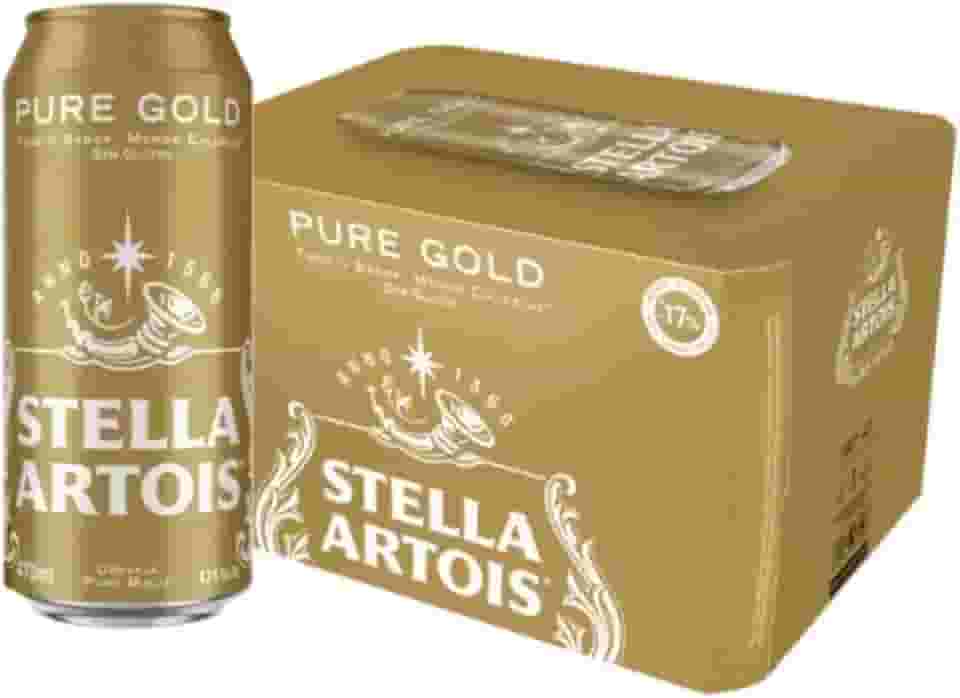 Pack Cerveja Stella Artois Pure Gold Sem Glúten, Lata, 473ml, Caixa 12 unidades