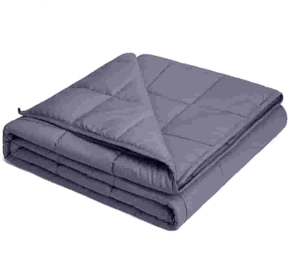 KPBLIS Cobertor pesado 6,8 kg 122 cm x 183 cm para 59-77 kg, 7 camadas de cobertor pesado com algodão respirável refrescante e contas de vidro, cinza escuro