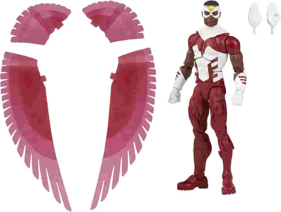 Marvel Legends Series Retrô Figura de 15 cm com Acessórios - Marvel's Falcão - F5882 - Hasbro, Vermelho e branco