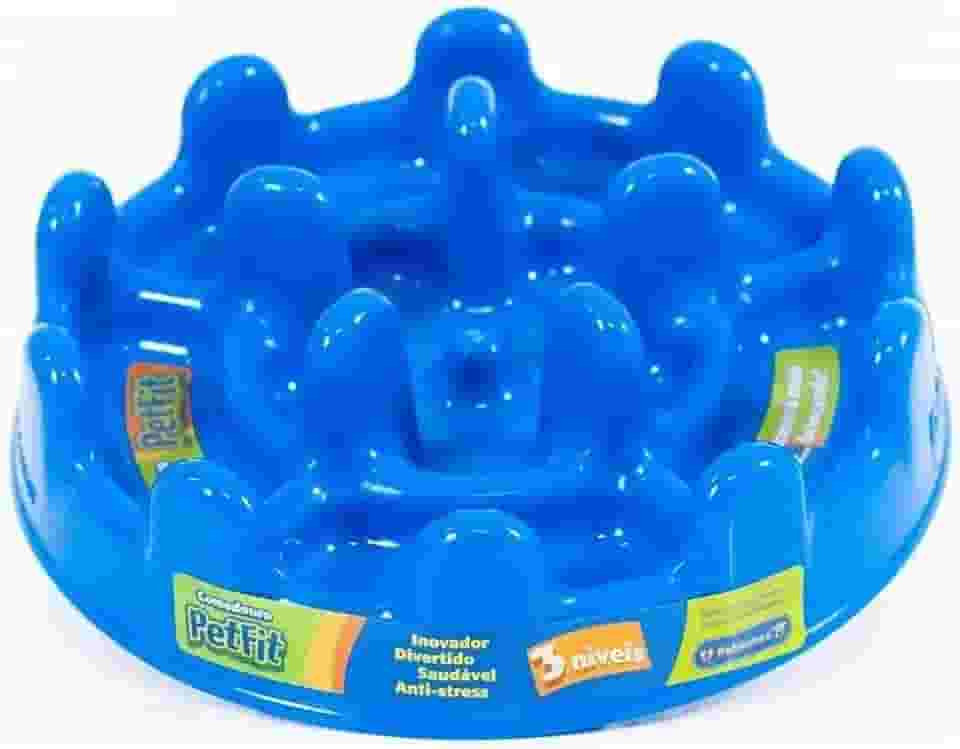 Pet Games Comedouro Lento Funcional Pet Fit Azul Para Cães