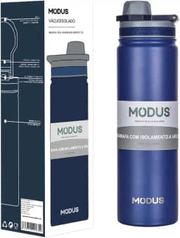 MODUS Garrafa de Água Térmica Inox Esportiva Academia Isolada a Vácuo Aço Inox 750ML (Azul Profundo)
