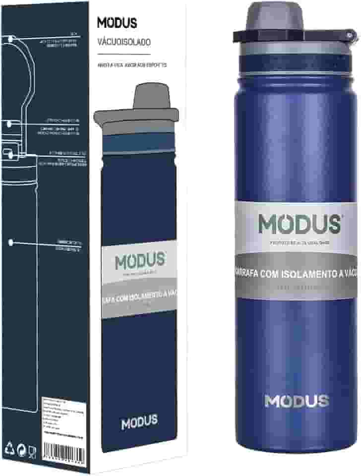 MODUS Garrafa de Água Térmica Inox Esportiva Academia Isolada a Vácuo Aço Inox 750ML (Azul Profundo)