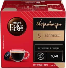Café em Cápsula Torrado e Moído Kopenhagen Espresso Nescafé Dolce Gusto Caixa 60g 10 Unidades