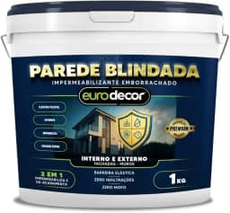 Parede Blindada Euro Decor Tinta Emborrachada Fácil Aplicação Proteção Contra Infiltrações (Concreto, 1 Kg)
