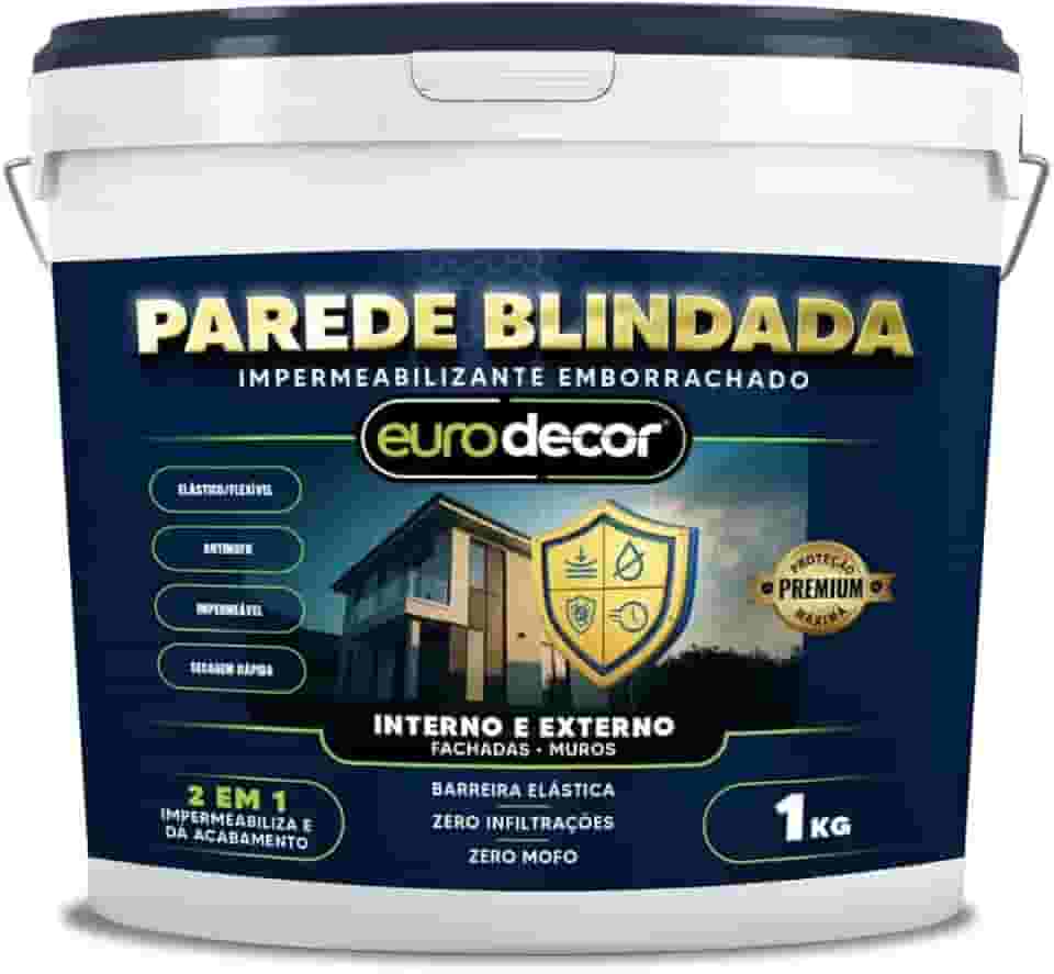 Parede Blindada Euro Decor Tinta Emborrachada Fácil Aplicação Proteção Contra Infiltrações (Concreto, 1 Kg)