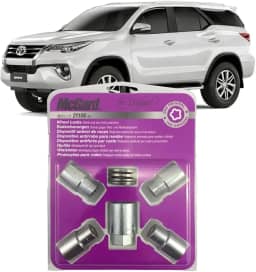 Fabricio Shop Car - Trava Parafuso Antifurto Porca de Rodas Original Corolla Hilux SW4 Rav4 Yaris 21MM M12 X 1,5MM Ao Cromado 5 Peas