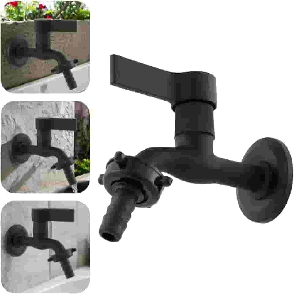 Torneira De Jardim E Tanque Lavanderia Metal Maquina De Lavar Preta De Parede C70