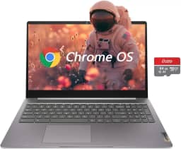 Lenovo Chromebook FHD de 15,6 polegadas, laptop IdeaPad 3i, Intel Celeron N4500, 4 GB de RAM, 128 GB de armazenamento (64 GB eMMC + memória flash 5ave 64 GB), webcam, HDMI, Bluetooth, Chrome OS, cinza