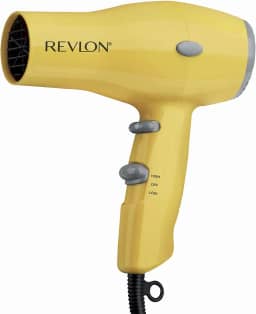 Revlon 1875W Secador de cabelo leve + compacto para viagem, amarelo