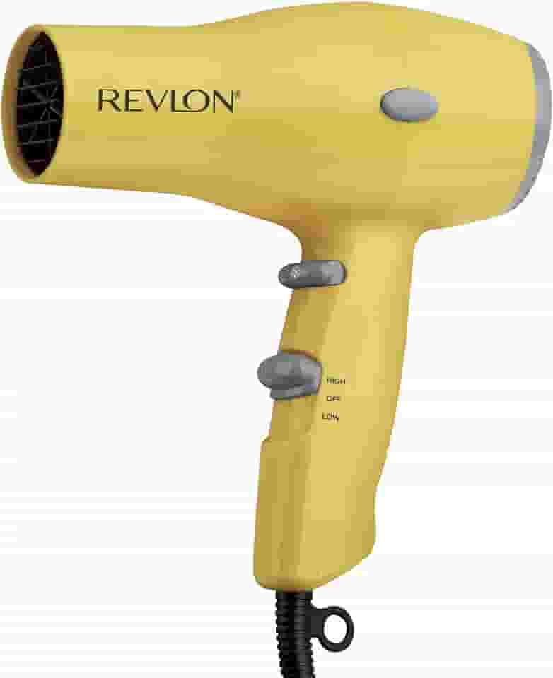 Revlon 1875W Secador de cabelo leve + compacto para viagem, amarelo