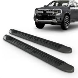 Par Estribo Lateral Ranger Cabine Dupla 2024 Injetado Antiderrapante Kit Fixação Incluso