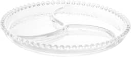 WOLFF - Petisqueira de Cristal 23cm com 3 divisões - Transparente - Linnha Pearl