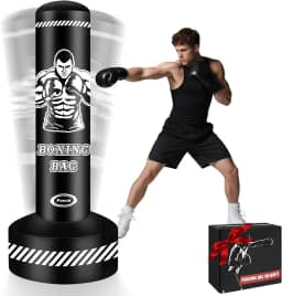 Saco de pancadas de pé para adultos e adolescentes, saco de pancadas independente de 177,8 cm, bolsa pesada, mulheres e homens, bolsa de boxe com suporte, para treinamento, MMA, fitness, casa