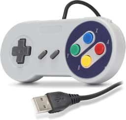 Controle Super Nintendo Snes com Fio USB Joystick Retrô Video Game Pc Computador Notebook Mac Raspberry