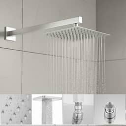 Ducha Externa Piscina Jardim Inox Quadrada 30x30 Cromada