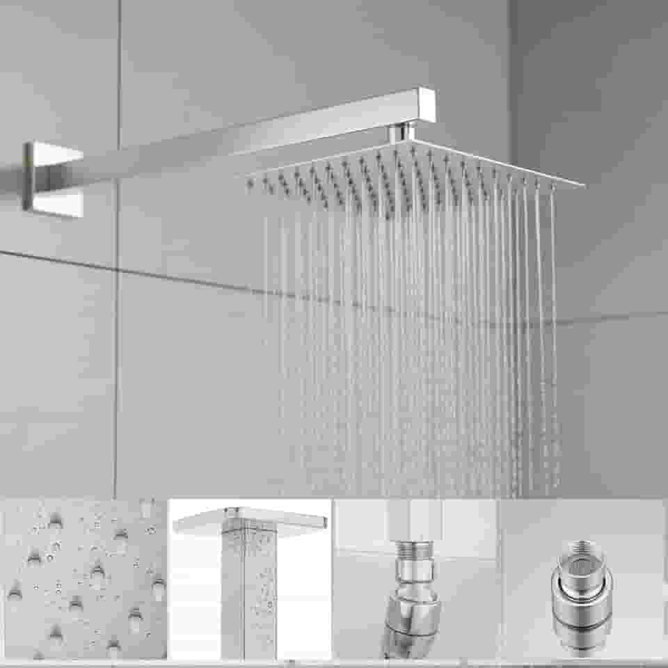 Ducha Externa Piscina Jardim Inox Quadrada 30x30 Cromada