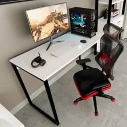 Mesa Escrivaninha Gamer Estilo Industrial 100x60cm MDF Premium Branco e Aço Carbono