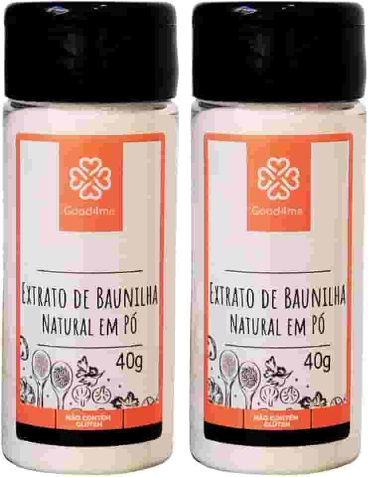 Kit com 2 Potes de Extrato de Baunilha Natural em Pó de 40g cada - Good4me