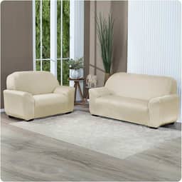 Capa Para Sofá Grossa em Malha Gel 2 e 3 Lugares Cores Diversas (Palha)