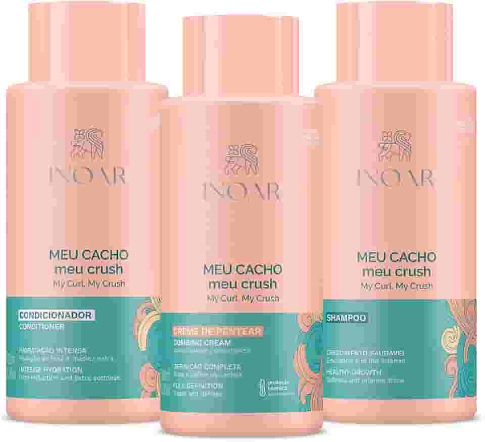 Inoar, Meu Cacho Meu Crush Kit para Hidratação, Definição e Nutrição dos Cachos – 3x500ml