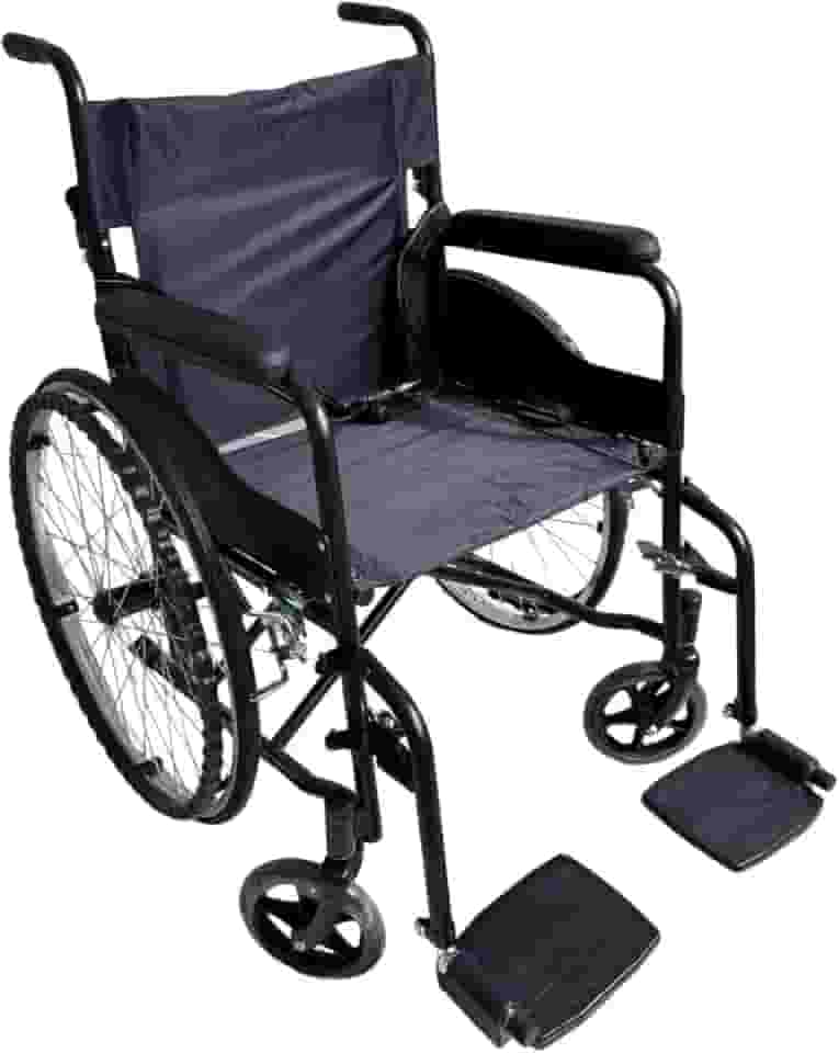 Cadeira De Rodas para Idoso Dobrável Resistente Até 130kg BK Preta