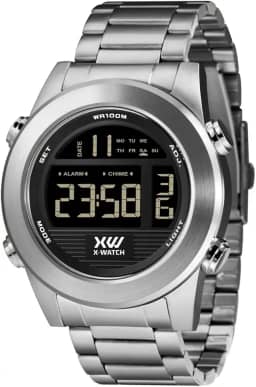 Relógio X-Watch Masculino Ref: Xmssd003 P2sx Digital Aço Prateado