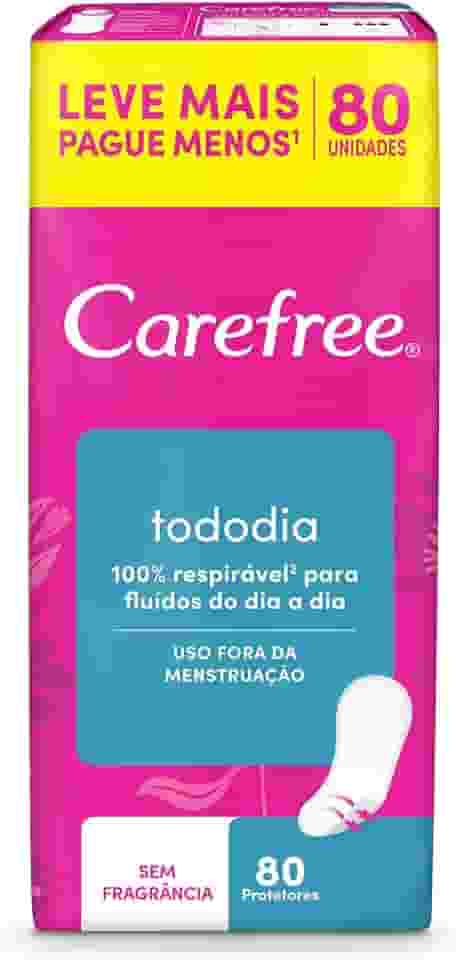 Carefree Protetor Diário Todo Dia sem Perfume 80 unidades