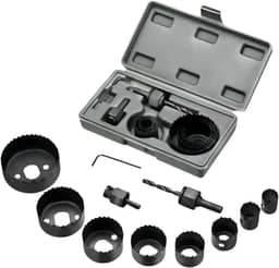 Jogo Serra Copo 11 Peças com Mandril e Chave Allen – Aço Carbono, Cortes em Madeira, Plástico, Gesso e Metal