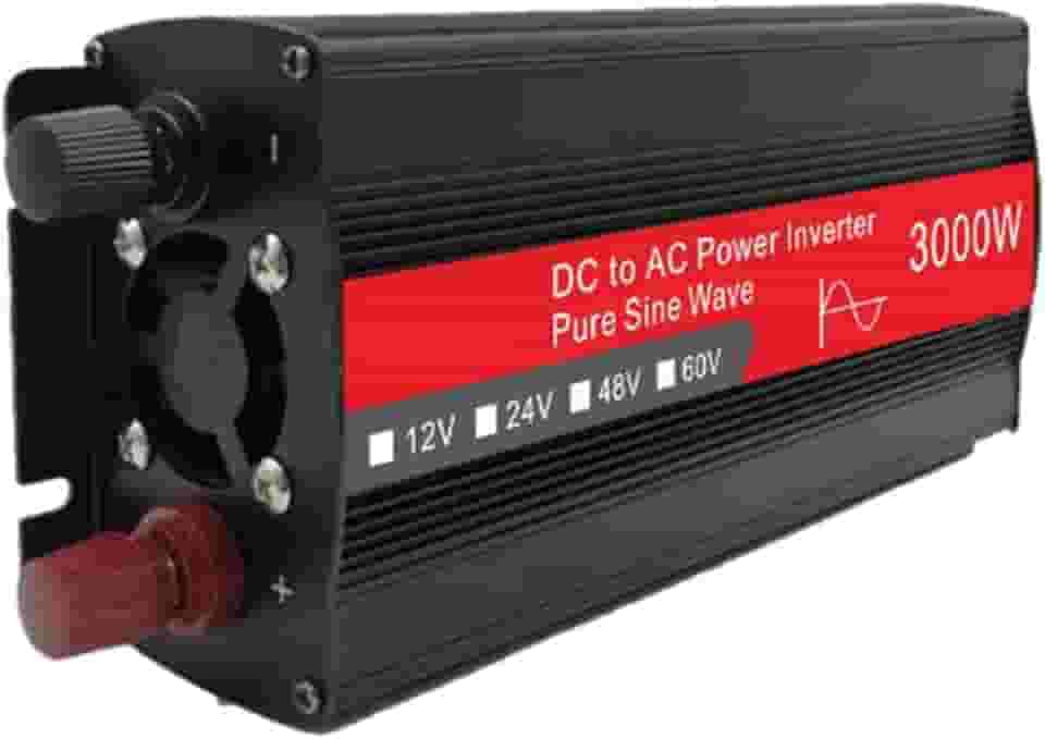 Inversor de onda senoidal pura de 3000W 12V/ 24V/ 48V/ 60V para 220V Conversor de impulso doméstico montado em veículo com tela LED 50Hz