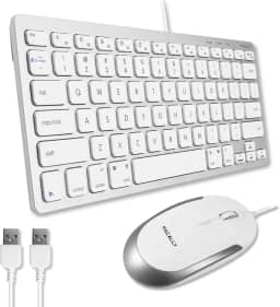 Macally Combo de teclado e mouse com fio USB para Mac e PC teclado e mouse compat veis com Apple f cil de usar teclado e mouse pequenos e compactos para MacBook Pro/Air, iMac, Mac Mini/Pro