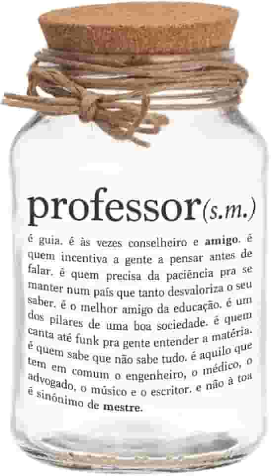 Pote 500ml Hermético Vidro Com Tampa De Rolha Para Armazenar Temperos, Biscoitos Ou Usar Em Projetos De Artesanato (Professor)