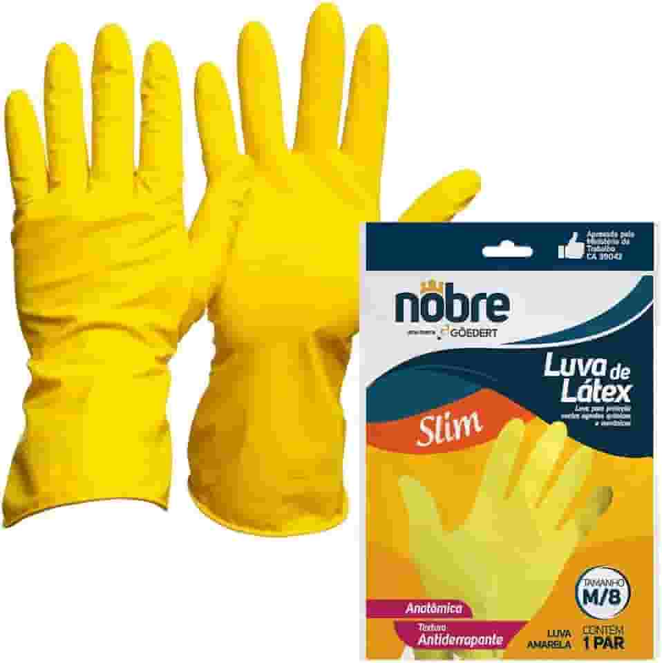 Luva borracha/latex SL amarela M NOBRE CA 41780