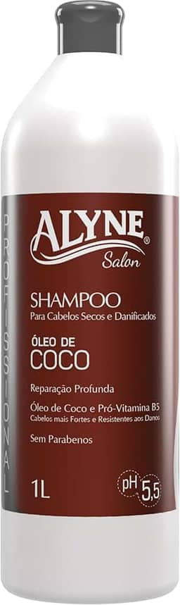 Alyne, Shampoo para cabelos, Óleo de Coco, 1 Litro, Marrom