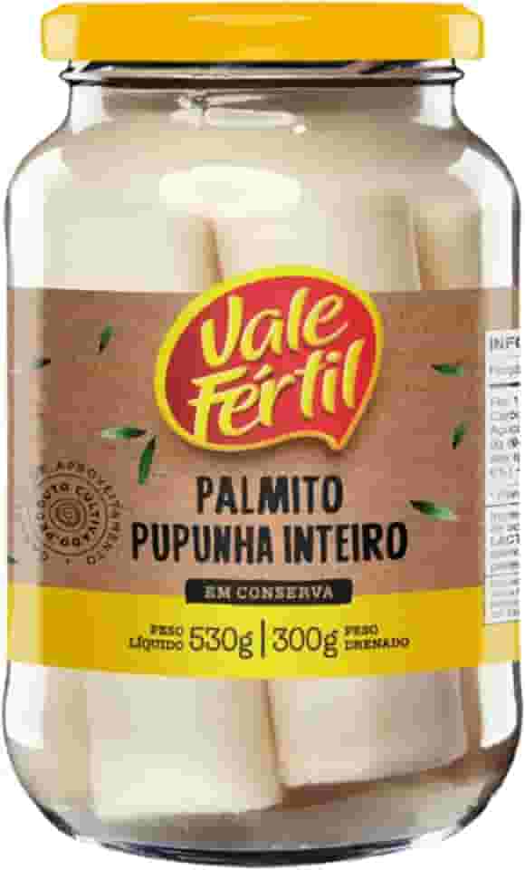 Vale Fértil Palmito Pupunha Em Conserva Inteiro Vidro 300G
