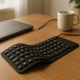 Teclado Premium Flexível De Silicone USB, À Prova D'Água, Dobrável, Silencioso, Portátil, Compatível Windows E Mac, Marca VARENZIA