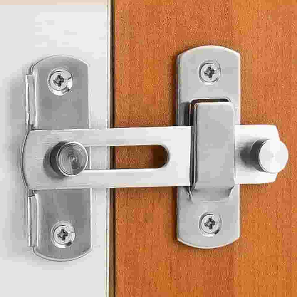 Trava Fechadura de Porta A?o Inoxid?vel 180? Trinco Tarjeta Ferrolho