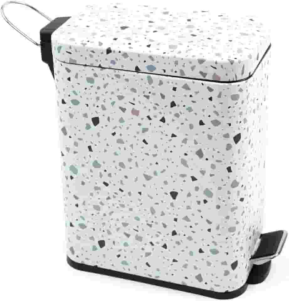 Oikos - Lixeira Retangular 5L de Metal com Pedal Granilite