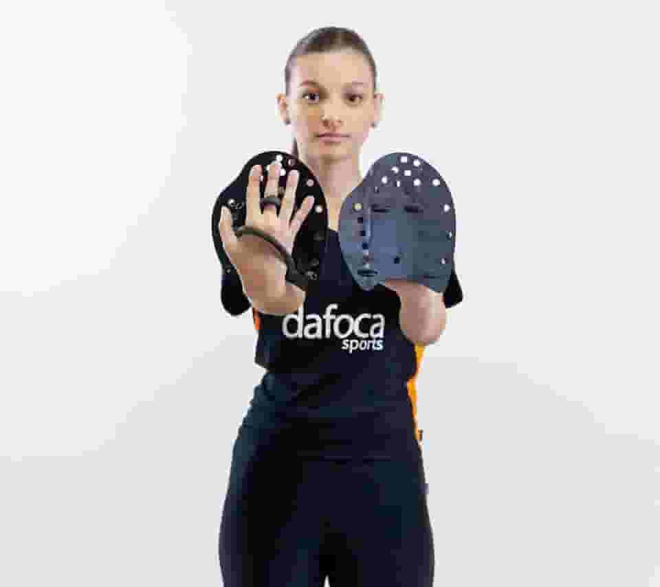 Palmar de Natação Hand Paddle DF4051-P Pequeno Preto Dafoca Sports