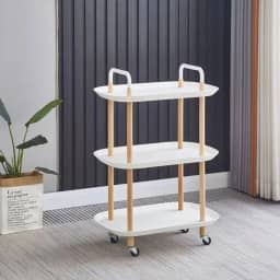 Carrinho Organizador Multiuso Com 3 Prateleiras, Metal e Plástico, Branco Gourmet Catinho Do Café Fruteira Chá Biscoitos Cozinha Sala Quarto Escritório Banheiro