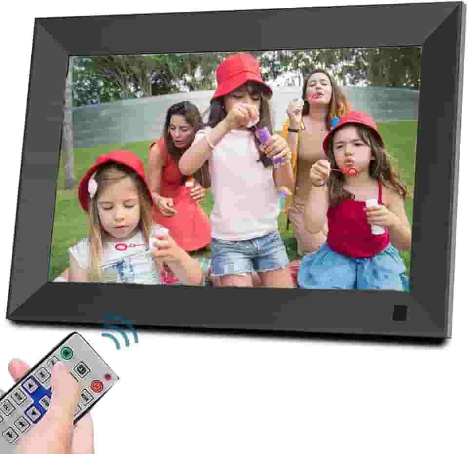 LucZeng Moldura digital de 10,1 polegadas, 1280 * 800 IPS HD Porta-retrato Digital suporte Controle remoto, rotação automática, visualização de imagem,vídeo, música, relógio de calendário, sem WiFi