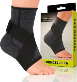 Tornozeleira Ortopedica De Compressão Estabilizadora - Ajustável Academia Futebol Crossfit Volei (PRETO)