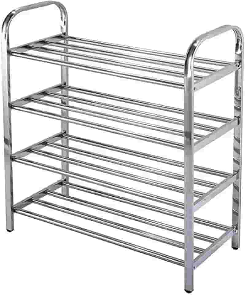 Sapateira Prateleira Inox 4 Andares Sapato Calçado Tenis Estante Casa Corredor Recepçao Entrada Organizador Multiuso