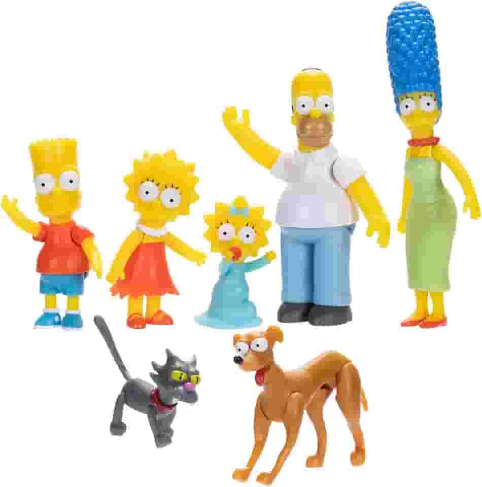 Disney The Simpsons Action Figures Family Multi-Pack 2.5” Scale Figures, Includes Homer, Marge, Bart, Lisa, Maggie, Santa’s Little Helper, and Snowball II