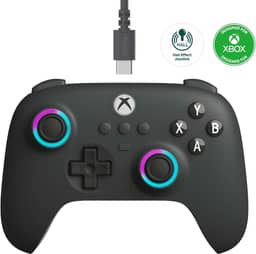 8Bitdo Ultimate C Wired Controller for Xbox with Hall Effect Joysticks and Triggers, RGB Lighting Fire Ring, Compatible with Xbox Series X|S, Xbox One, Windows 10/11 - Officially Licensed (Dark Gray)