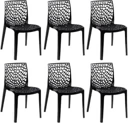 Loft7 Home Decor, Kit 6 Cadeiras Gruvyer - Preto