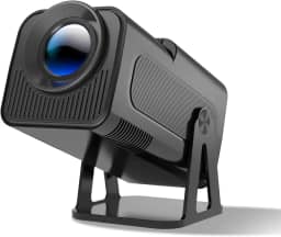 Nova chegada HY320 Projetor Portátil Auto Keystone, Projetor Inteligente 4K FHD 1080P Suporte 10000 Lumens com WiFi 6, BT 5.0, Rotação de 180 Graus, Android 11.0 integrado (EU PLUG)